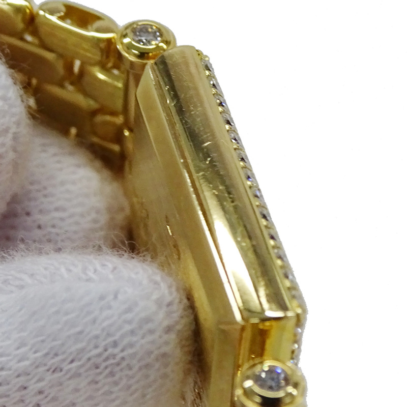 梵克雅寶女士腕錶，經典方形設計，鑲鑽，石英機芯，750YG（18K 純金）。-10