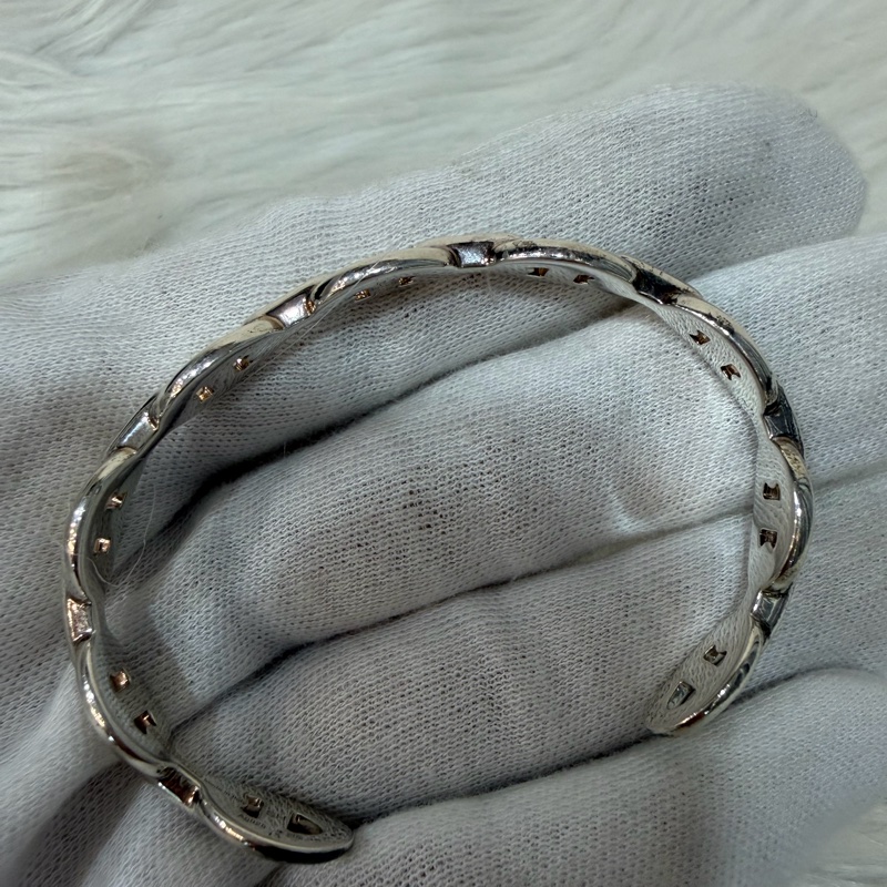 HERMES Chaine d'ancre Enchainee 925純銀半圈豬鼻子手環-14