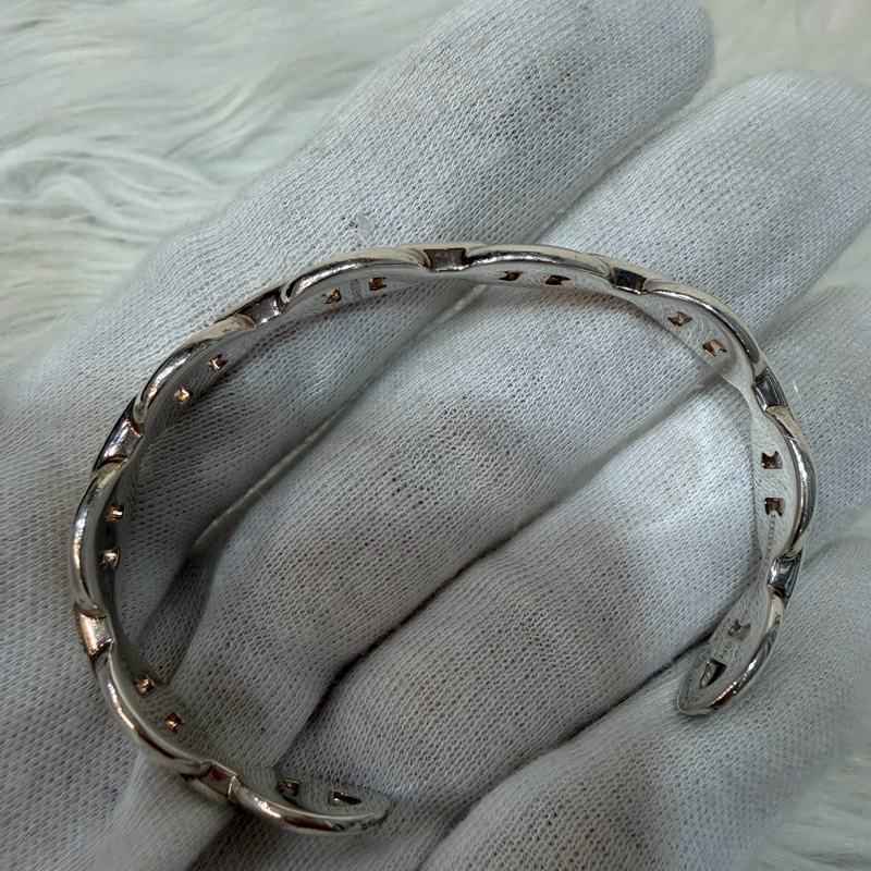 HERMES Chaine d'ancre Enchainee 925純銀半圈豬鼻子手環-15