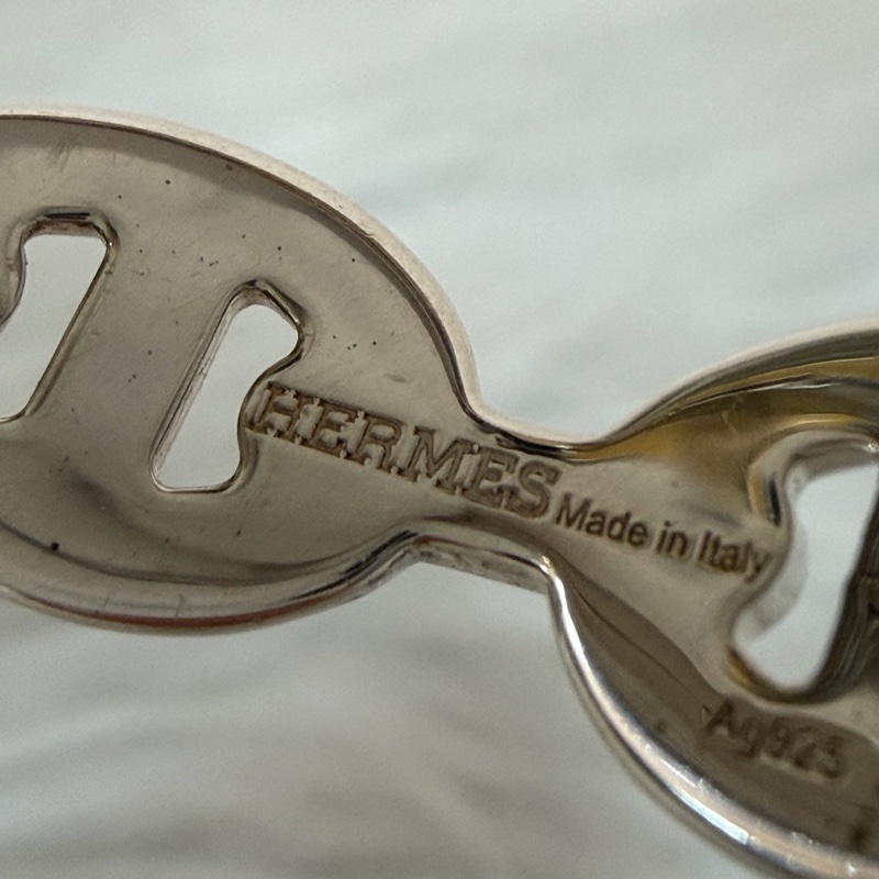 HERMES Chaine d'ancre Enchainee 925純銀半圈豬鼻子手環-20