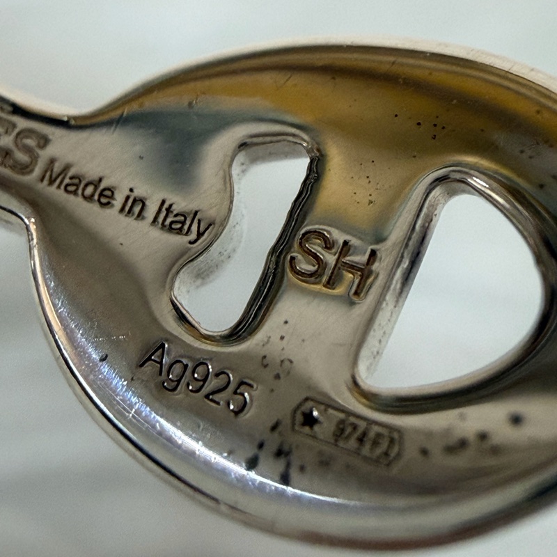 HERMES Chaine d'ancre Enchainee 925純銀半圈豬鼻子手環-21