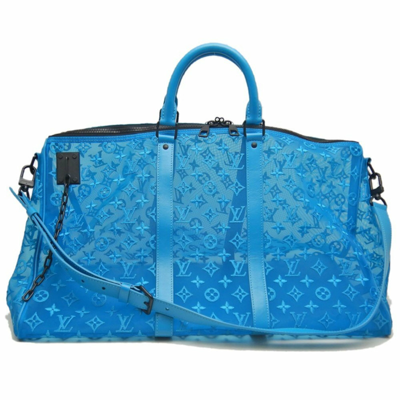 路易威登 (LOUIS VUITTON) Monogram Keyport Triangle 50 網眼波士頓包 M45048 綠松石色 女款 253587-1