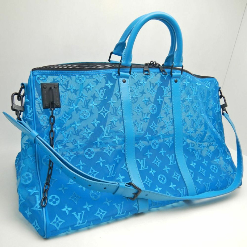 路易威登 (LOUIS VUITTON) Monogram Keyport Triangle 50 網眼波士頓包 M45048 綠松石色 女款 253587-2