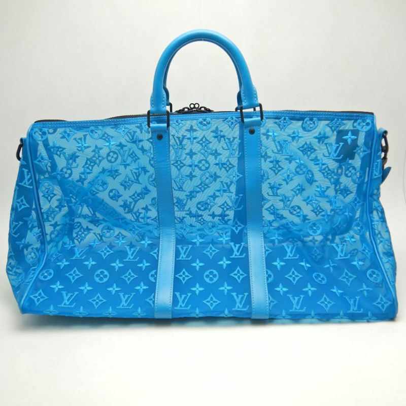 路易威登 (LOUIS VUITTON) Monogram Keyport Triangle 50 網眼波士頓包 M45048 綠松石色 女款 253587-3