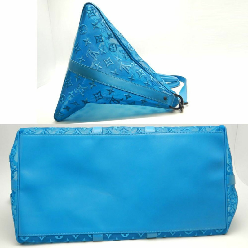 路易威登 (LOUIS VUITTON) Monogram Keyport Triangle 50 網眼波士頓包 M45048 綠松石色 女款 253587-4