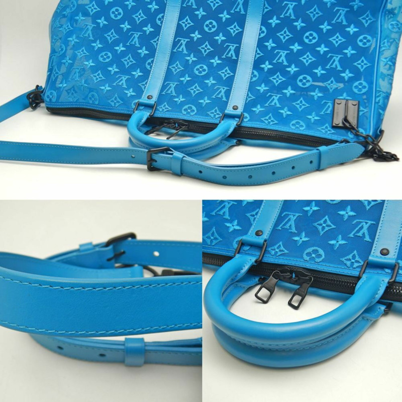 路易威登 (LOUIS VUITTON) Monogram Keyport Triangle 50 網眼波士頓包 M45048 綠松石色 女款 253587-5