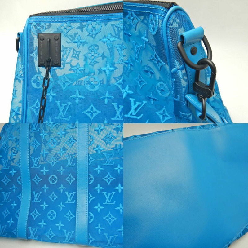 路易威登 (LOUIS VUITTON) Monogram Keyport Triangle 50 網眼波士頓包 M45048 綠松石色 女款 253587-6