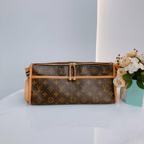 MS0638 Louis Vuitton 路易威登 三角金球 斜背 帆布 金扣 Popincourt Long Canvas Monogram x GHW