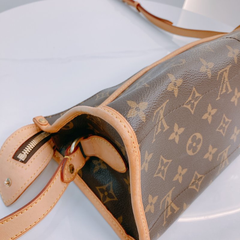MS0638 Louis Vuitton 路易威登 三角金球 斜背 帆布 金扣 Popincourt Long Canvas Monogram x GHW-5