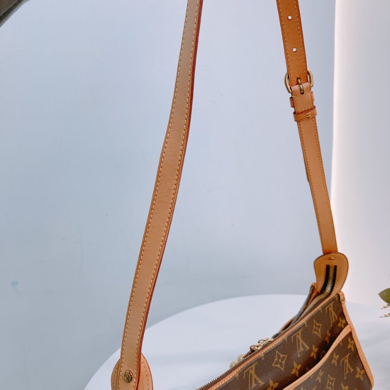 MS0638 Louis Vuitton 路易威登 三角金球 斜背 帆布 金扣 Popincourt Long Canvas Monogram x GHW-18