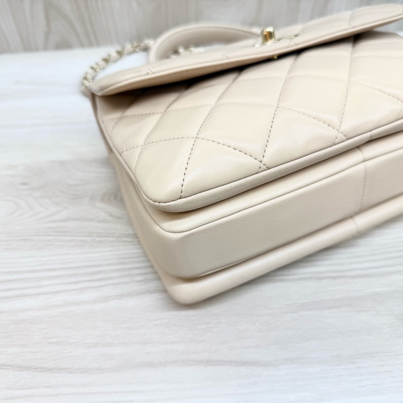 Chanel奶茶羊皮trendy cc側背包A92236-11