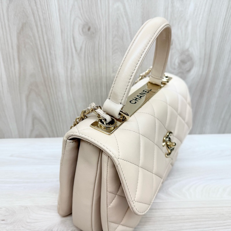 Chanel奶茶羊皮trendy cc側背包A92236-13