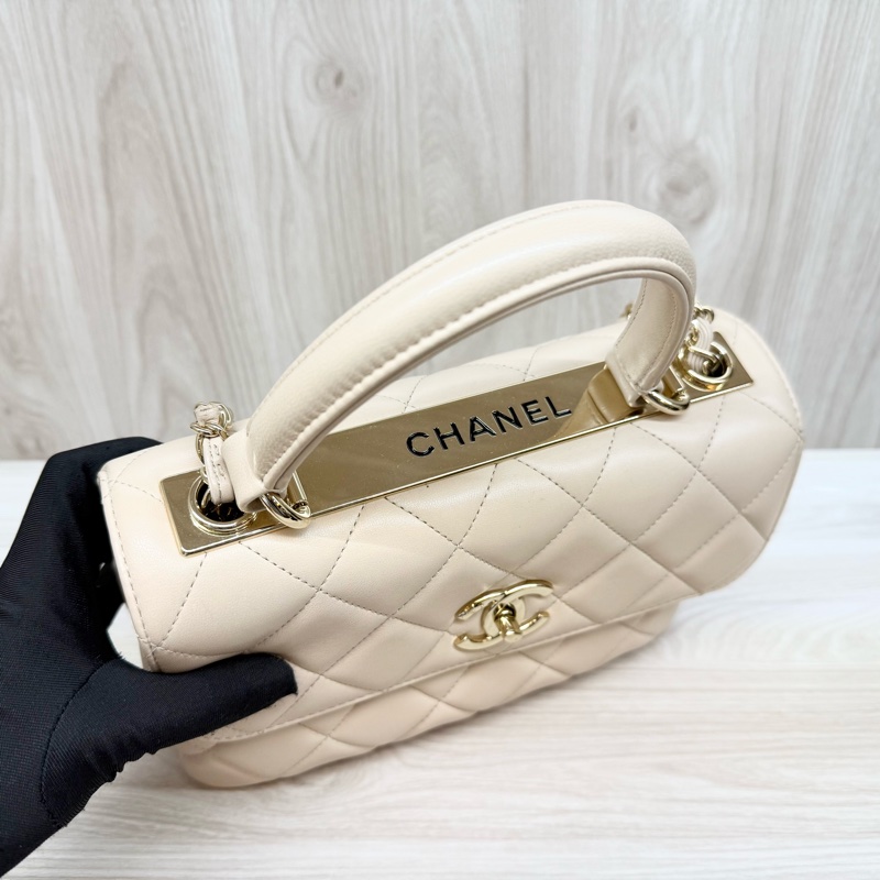 Chanel奶茶羊皮trendy cc側背包A92236-15