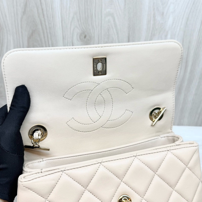 Chanel奶茶羊皮trendy cc側背包A92236-16