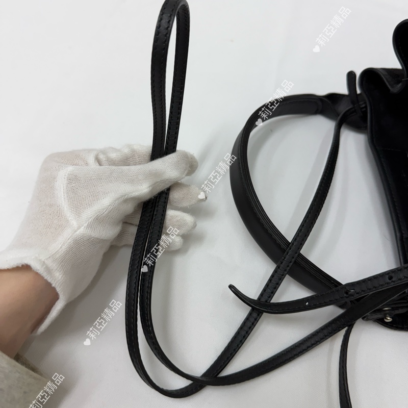 莉亞精品♡ BALENCIAGA 黑灰牛仔帆布包 二手美包-12