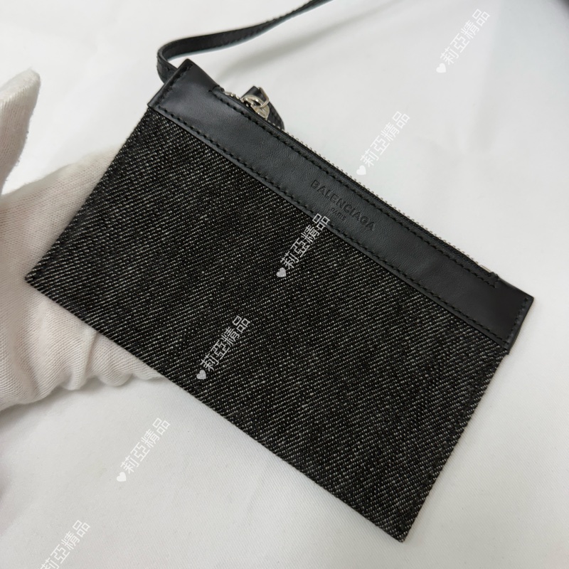 莉亞精品♡ BALENCIAGA 黑灰牛仔帆布包 二手美包-13