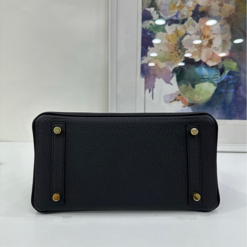 Hermes birkin25 Touch 黑金 togo皮拼霧面鱷魚 U刻 閒置 23年購證-5