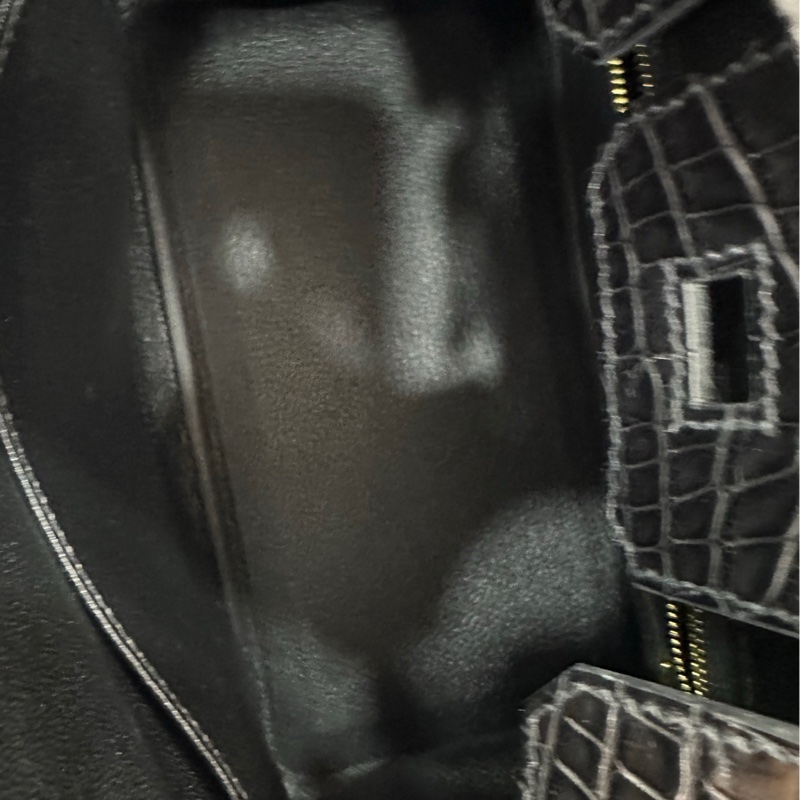 Hermes birkin25 Touch 黑金 togo皮拼霧面鱷魚 U刻 閒置 23年購證-8