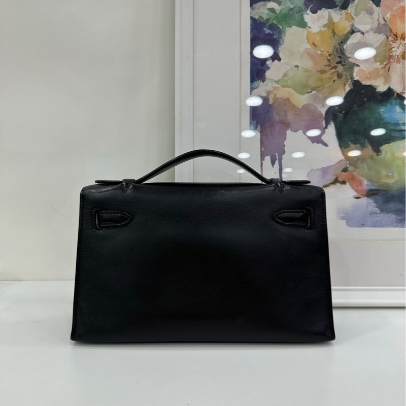 Hermes愛馬仕minikelly一代黑銀S皮 框J刻-2
