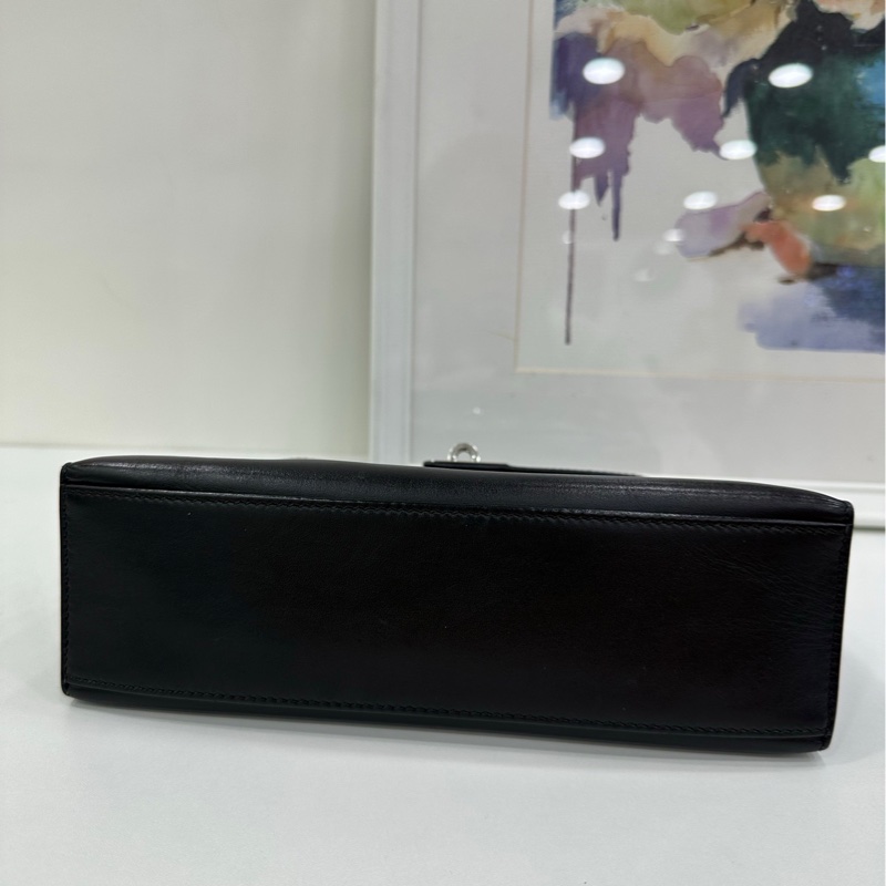 Hermes愛馬仕minikelly一代黑銀S皮 框J刻-5