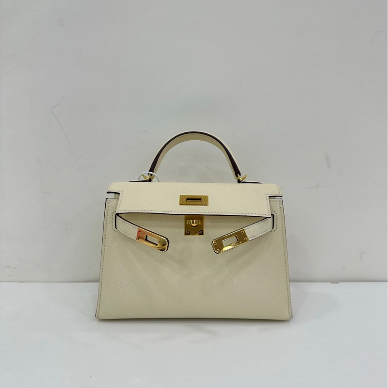 Hermes mini kelly 二代 奶油白金扣 Z刻 Epsom皮-1