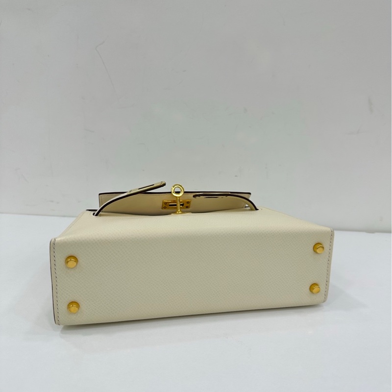 Hermes mini kelly 二代 奶油白金扣 Z刻 Epsom皮-5