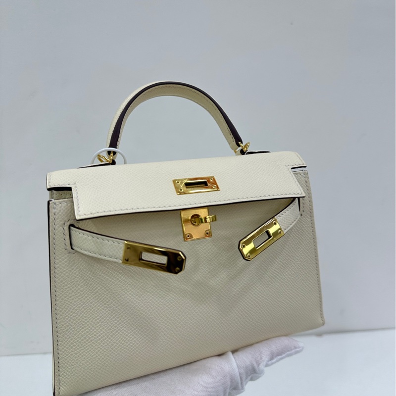 Hermes mini kelly 二代 奶油白金扣 Z刻 Epsom皮-7
