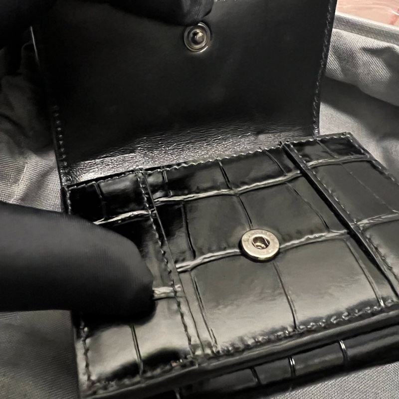 🇮🇹義大利購入｜Balenciaga HOURGLASS迷你鱷魚壓紋短夾｜現貨-1