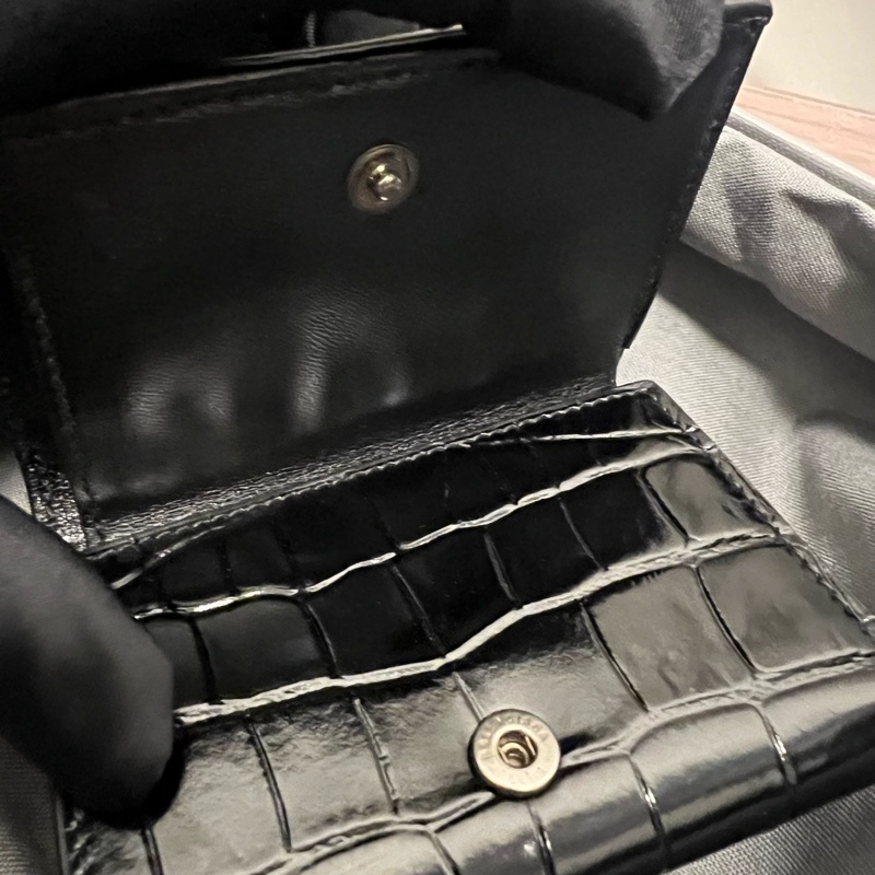 🇮🇹義大利購入｜Balenciaga HOURGLASS迷你鱷魚壓紋短夾｜現貨-2