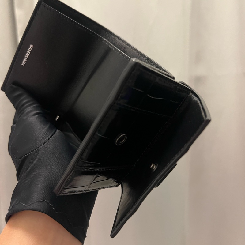 🇮🇹義大利購入｜Balenciaga HOURGLASS迷你鱷魚壓紋短夾｜現貨-4