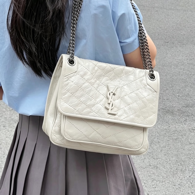 SAINT LAURENT YSL聖羅蘭奶油白小號NiKi D扣🥚🥚-1