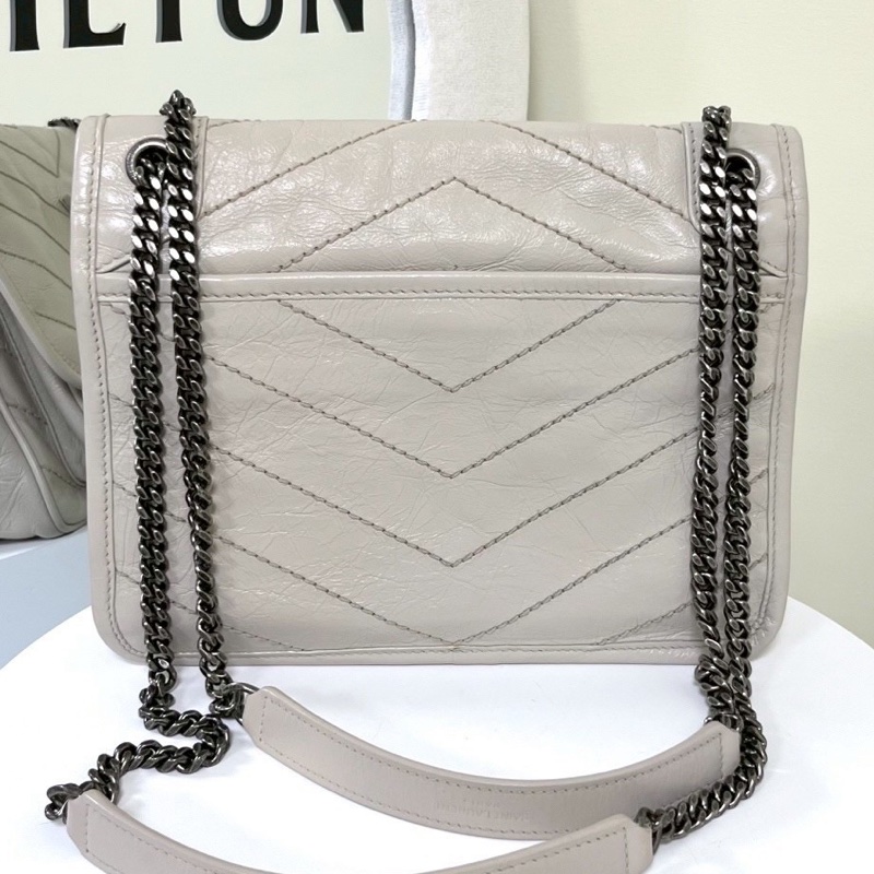 SAINT LAURENT YSL聖羅蘭奶油白小號NiKi D扣🥚🥚-14