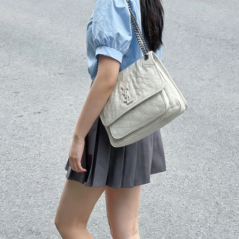 SAINT LAURENT YSL聖羅蘭奶油白小號NiKi D扣🥚🥚-22