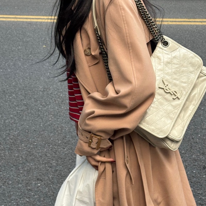 SAINT LAURENT YSL聖羅蘭奶油白小號NiKi D扣🥚🥚-23