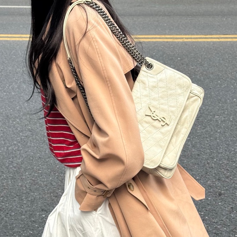 SAINT LAURENT YSL聖羅蘭奶油白小號NiKi D扣🥚🥚-29