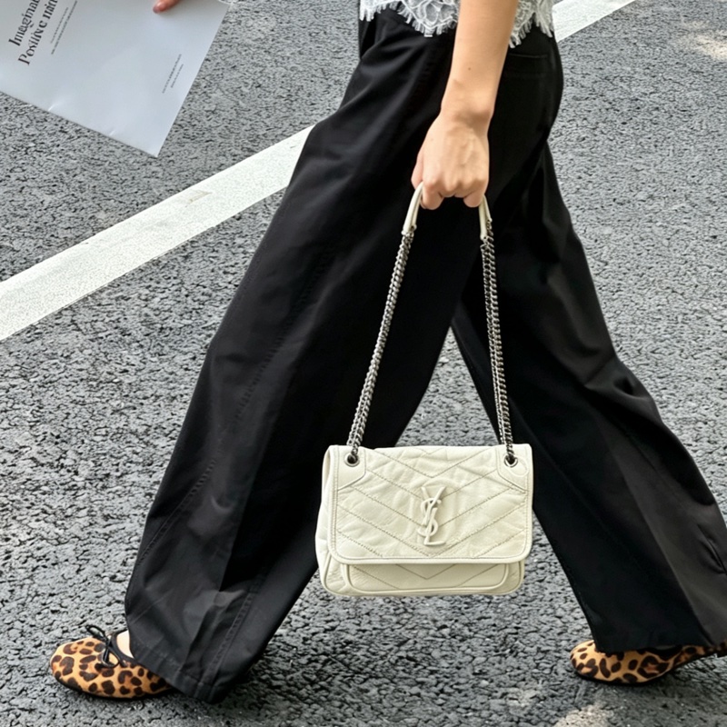 SAINT LAURENT YSL聖羅蘭奶油白小號NiKi D扣🥚🥚-33