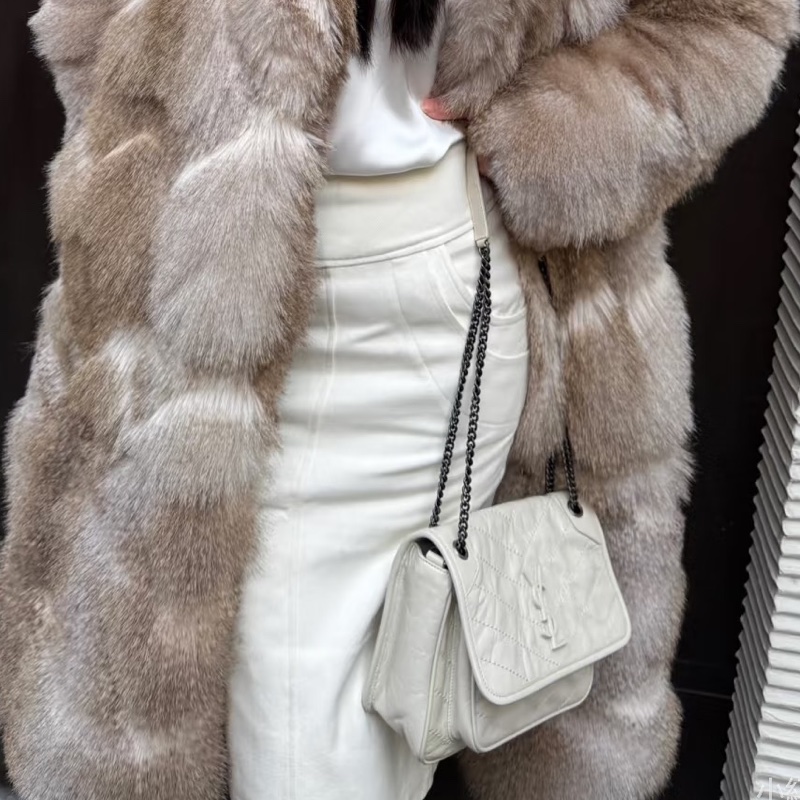 SAINT LAURENT YSL聖羅蘭奶油白小號NiKi D扣🥚🥚-37