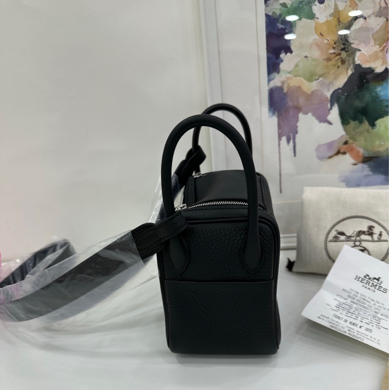 Hermes愛馬仕mini lindy黑銀二代 K刻 全新有購證-2