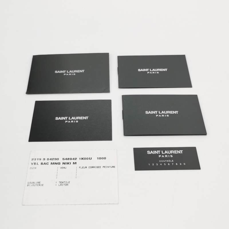 Saint Laurent Niki中型牛皮純色YSL標誌單肩包-9