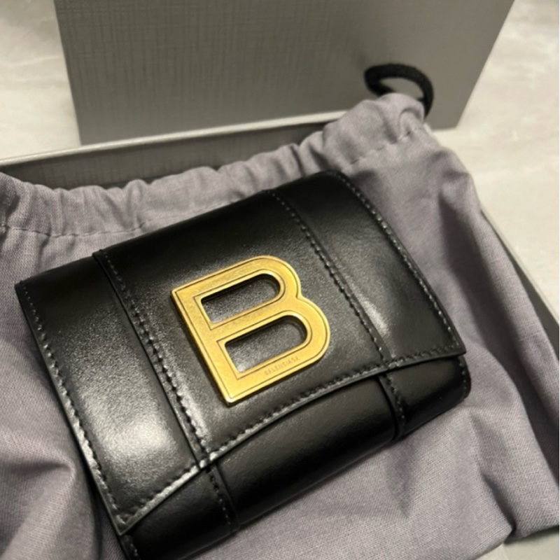 🇬🇧英國購入｜Balenciaga Black Calfskin Hourglass短夾｜現貨-0