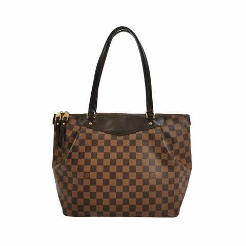 Louis Vuitton (LV) Westminster牛皮棋盤格Logo標誌飾邊餃子包單肩包