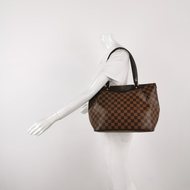 Louis Vuitton (LV) Westminster牛皮棋盤格Logo標誌飾邊餃子包單肩包-1