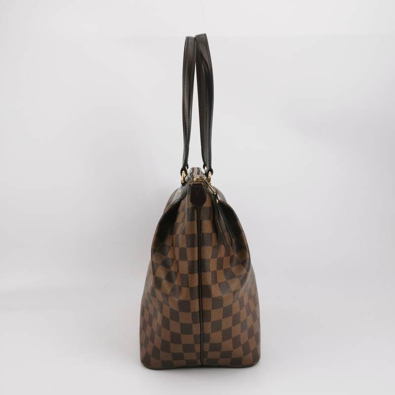 Louis Vuitton (LV) Westminster牛皮棋盤格Logo標誌飾邊餃子包單肩包-3
