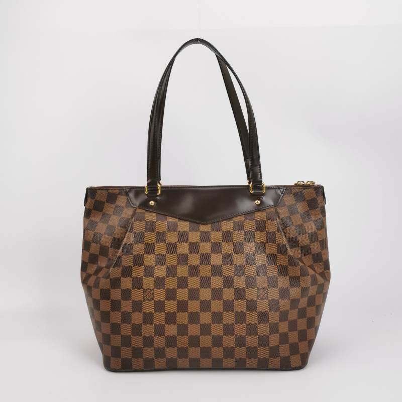 Louis Vuitton (LV) Westminster牛皮棋盤格Logo標誌飾邊餃子包單肩包-4