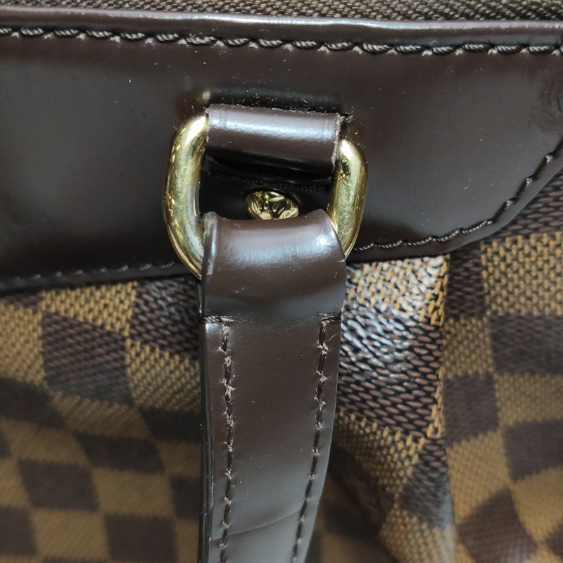 Louis Vuitton (LV) Westminster牛皮棋盤格Logo標誌飾邊餃子包單肩包-9