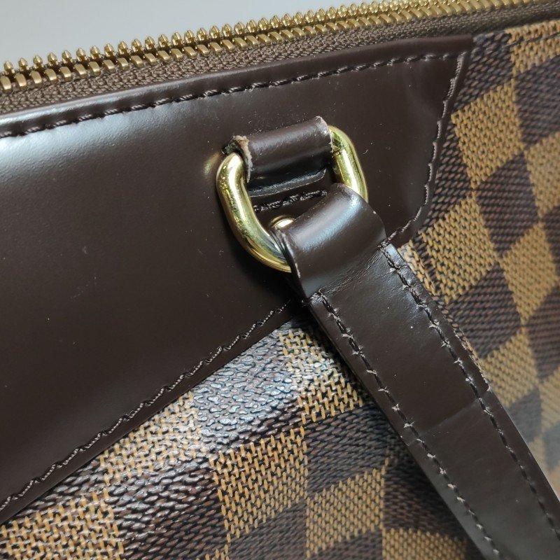 Louis Vuitton (LV) Westminster牛皮棋盤格Logo標誌飾邊餃子包單肩包-12