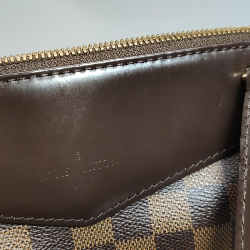 Louis Vuitton (LV) Westminster牛皮棋盤格Logo標誌飾邊餃子包單肩包-14