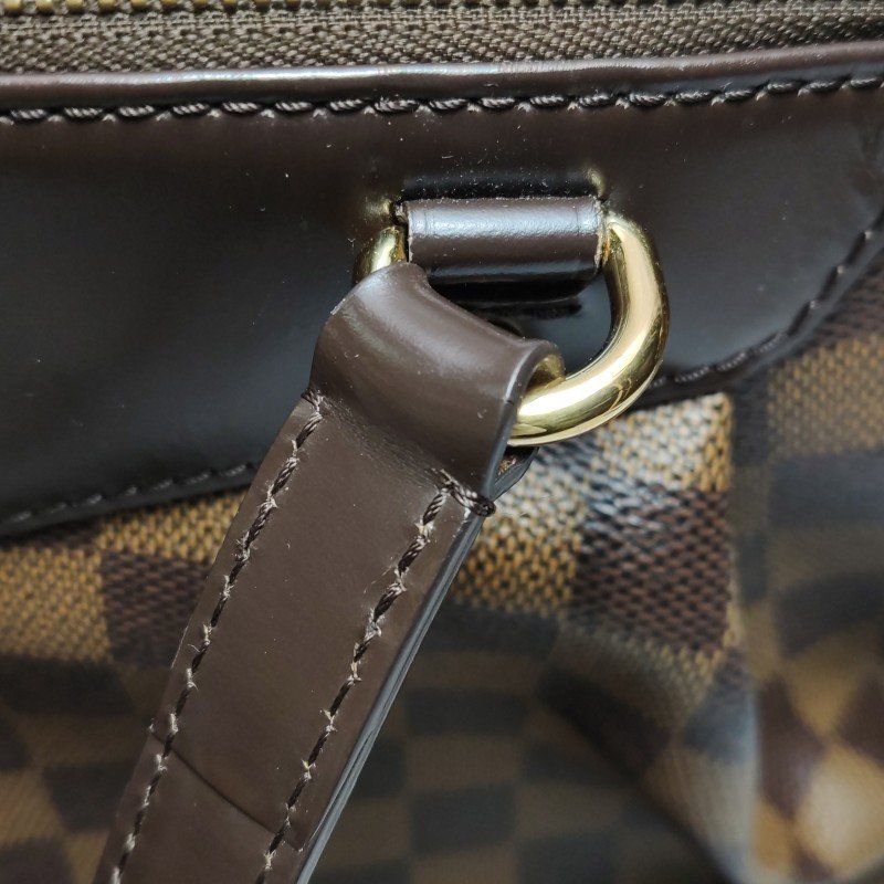 Louis Vuitton (LV) Westminster牛皮棋盤格Logo標誌飾邊餃子包單肩包-19