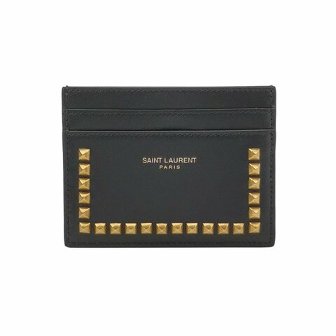 Saint Laurent 牛皮鉚釘裝飾字母logo卡包