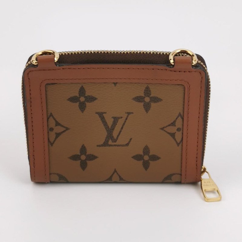 Louis Vuitton (LV) Dauphine達芙妮牛皮拼色老花LV搭扣錢包晶片款-3